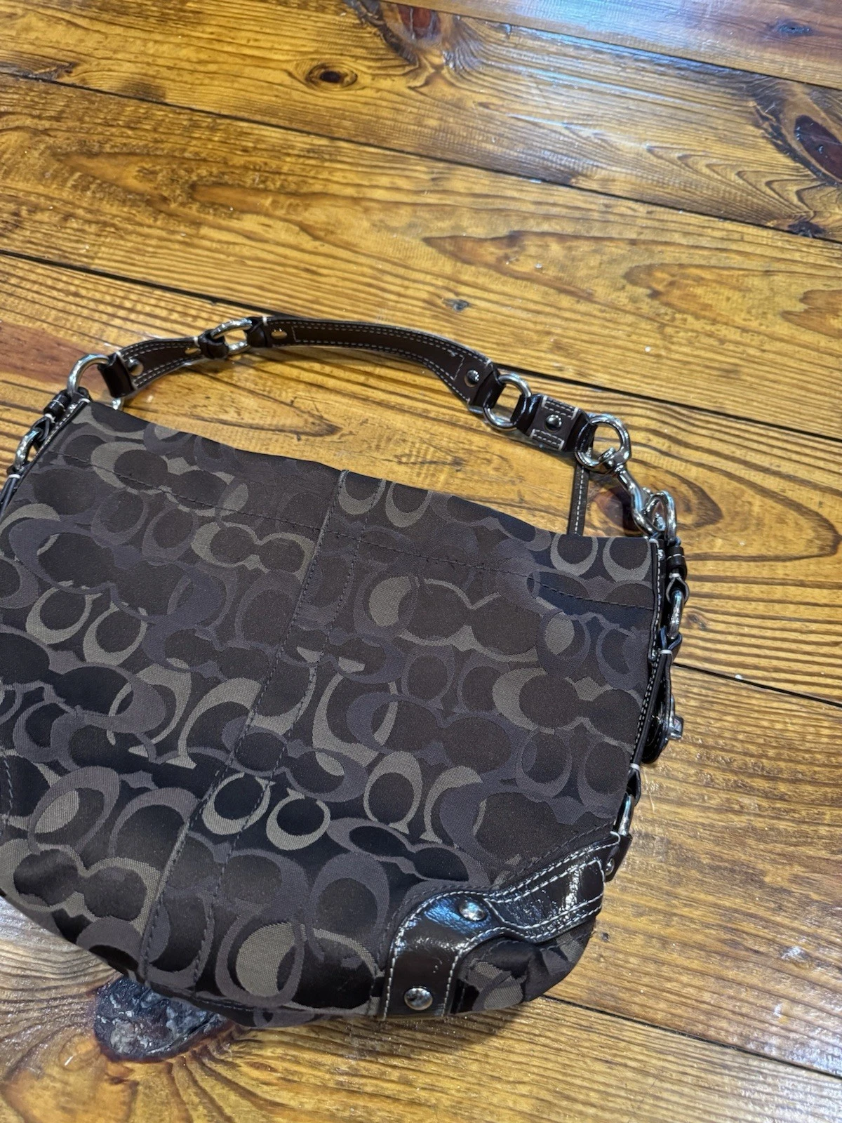 Borsa a mano Coach Carly firmata borsa in pelle vintage designer Y2K monogramma