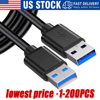 USB 3.0 A Male to A Cable Lot Data Transfer Super Speed Power Charger Metal 3FT