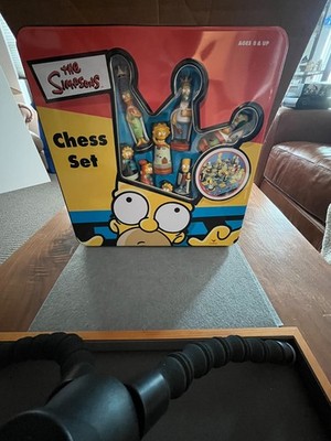 Vintage The Simpsons 3D Chess Set Cardinal Games BRAND NEW Original Factory Tin