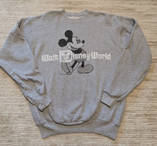 Walt Disney World Mickey Mouse Sweatshirt Sz M Crewneck Retro Gray Unisex Parks