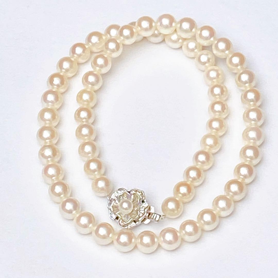 Akoya Pearl Necklace 7.0-7.5mm 42.5cm Genuine Pearl High Luster Silver