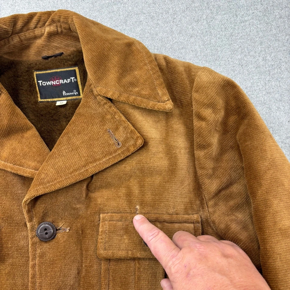 Chaqueta Forrada Sherpa Pana Towncraft Penneys Años 60 De Colección Para Hombres M Marrón *DEFECTOS Foto 4 de 4