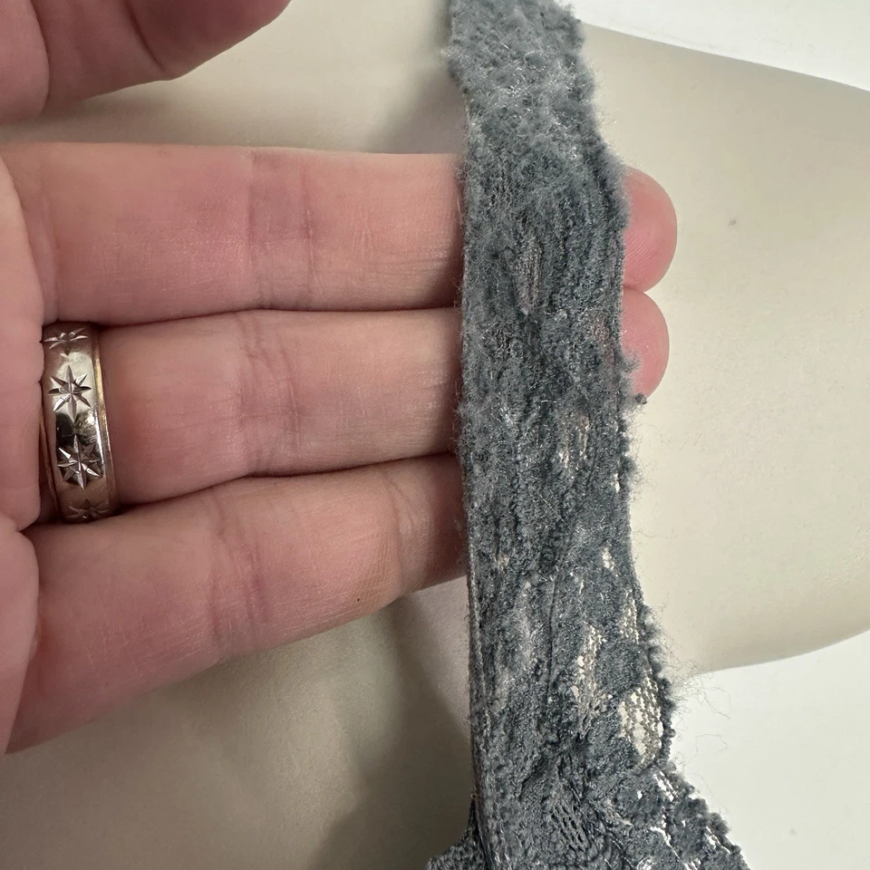 Camiseta sin mangas vintage Y2K sombra de ojos XL gris encaje ribete cami femenina hada grunge Foto 3 de 4