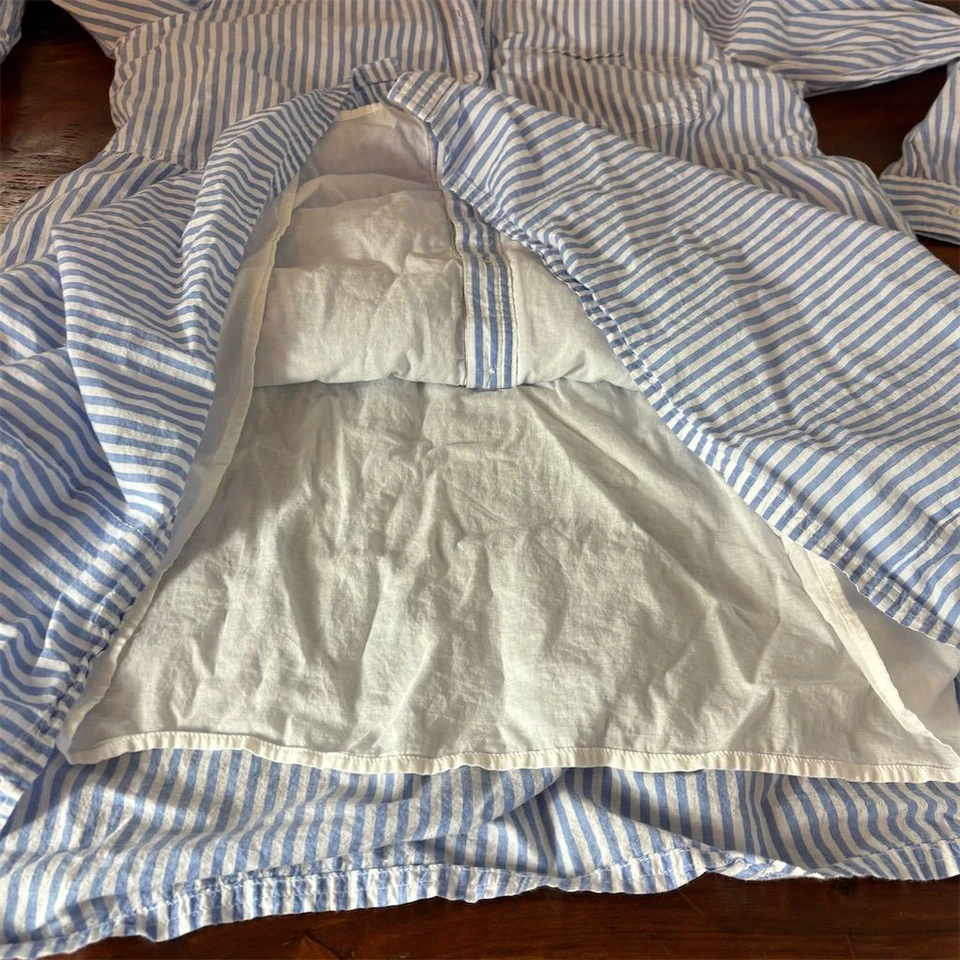 Vestido túnica informal manga larga a rayas azul XL Beach Lunch Lounge para mujer Foto 4 de 4