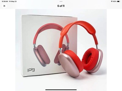 New P9 PRO MAX Headphones Noise Cancelling Bluetooth Earphones Red