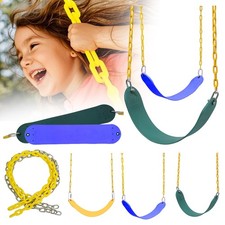 Heavy Duty Outdoor Swing Seat Set Replacement with Chains Blue/Green/Yellow