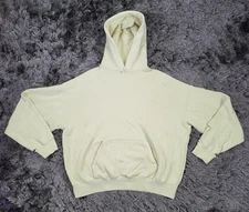 Essentials Fear Of God Hoodie Mens M Yellow Distressed Pullover Sweatshirt Flaws