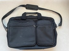 Tablet and or Laptop Case Briefcase Office Business Bag with Strap/Pad Black Pic