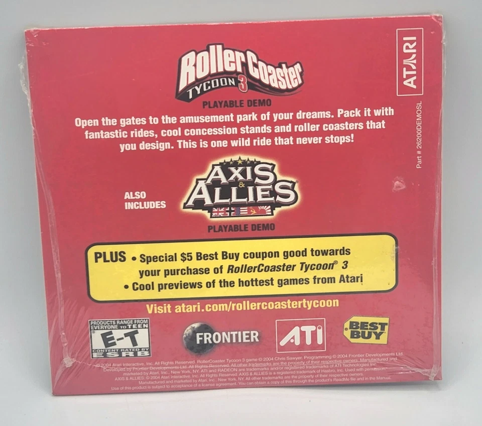 Roller Coaster Tycoon 3 Demo Disc PC CD-Rom Frontier Atari New and Sealed - Image 2 of 2