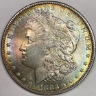1883-O Rainbow Toning Morgan Dollar Brilliant Uncirculated BU Coin #14904
