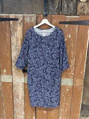 Betty & Co Damen blau Pure Rose Midikleid gefüttert Größe UK 14 Large brandneu