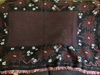 Vintage MWW 1993 Duel Sided Christmas Poinsettia Throw Blanket 70x45 Gold Lurex 