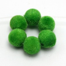 100 Green Color Acrylic Velvet Coated Round Beads 10mm Earring Jewelry Making