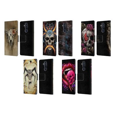 OFFICIAL SARAH RICHTER SKULLS LEATHER BOOK WALLET CASE COVER FOR NOKIA PHONES