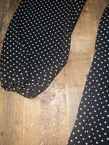 Forever 21 Dress Womens Black Polka Dot Long Sleeve Casual Dress - Size Large - Picture 4 of 7