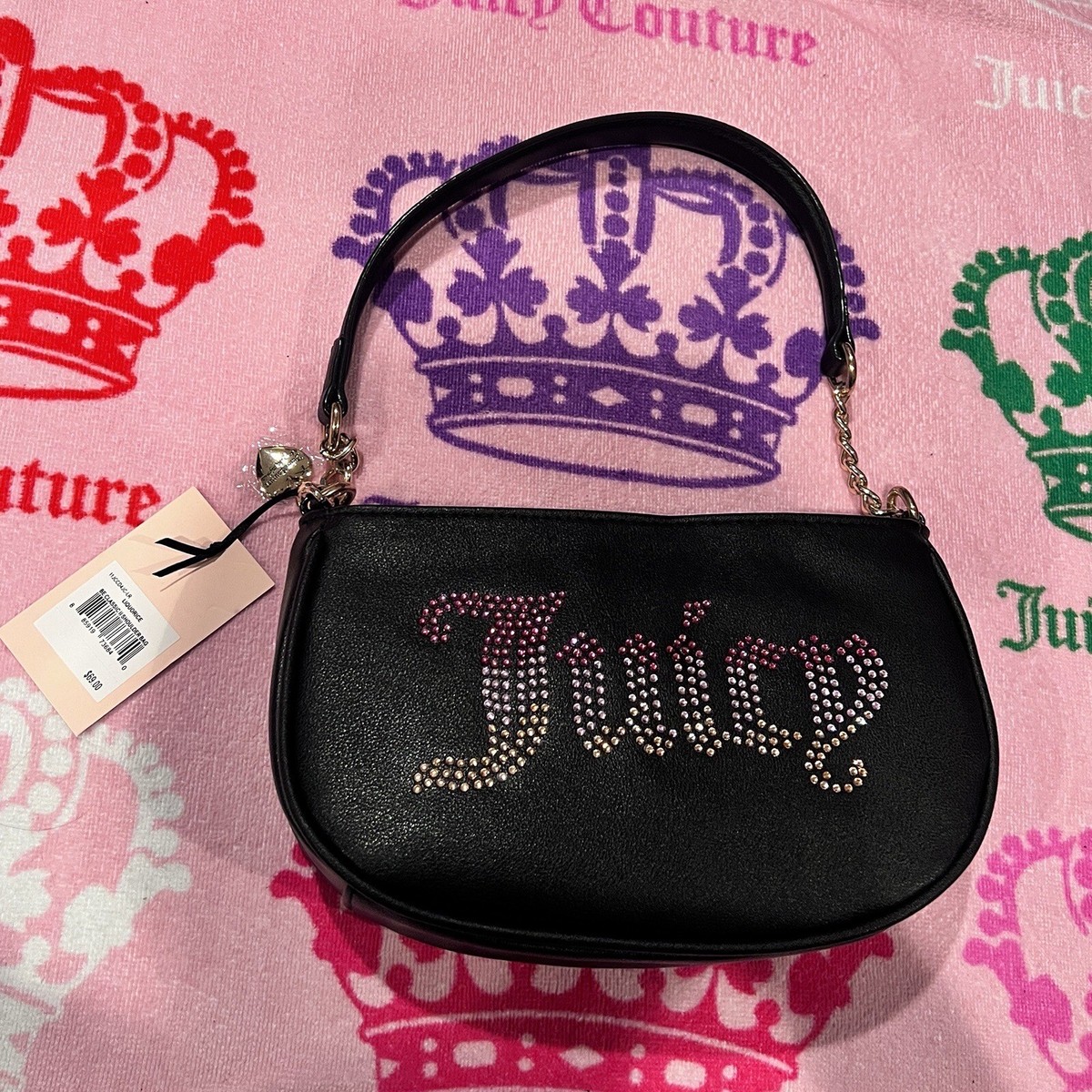 JUICY COUTURE バッグ ブラック 7137 Juicy Couture Bag Pop That Lock Flap Crossbody - Black NWT
