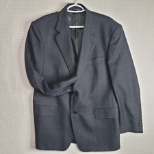 EVAN-PICONE 100 Wool 40R Glen Plaid Charcoal Sports Jacket