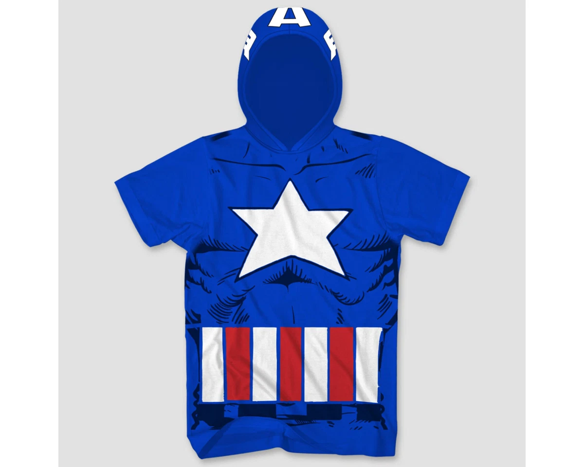 Captain america hooded sales t shirt