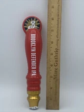 Brooklyn Brewery Defender IPA Red Ceramic Beer Tap Handle  8.5"