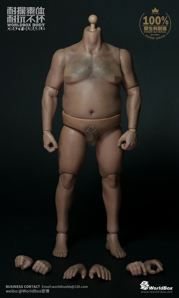 WorldBox 1:6 AT018 Plump Fat Man 12inch PVC Strong Male Action