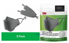 Daily Face Mask, Reusable, Lightweight Cotton Fabric, Ear Loops, 3 Pack