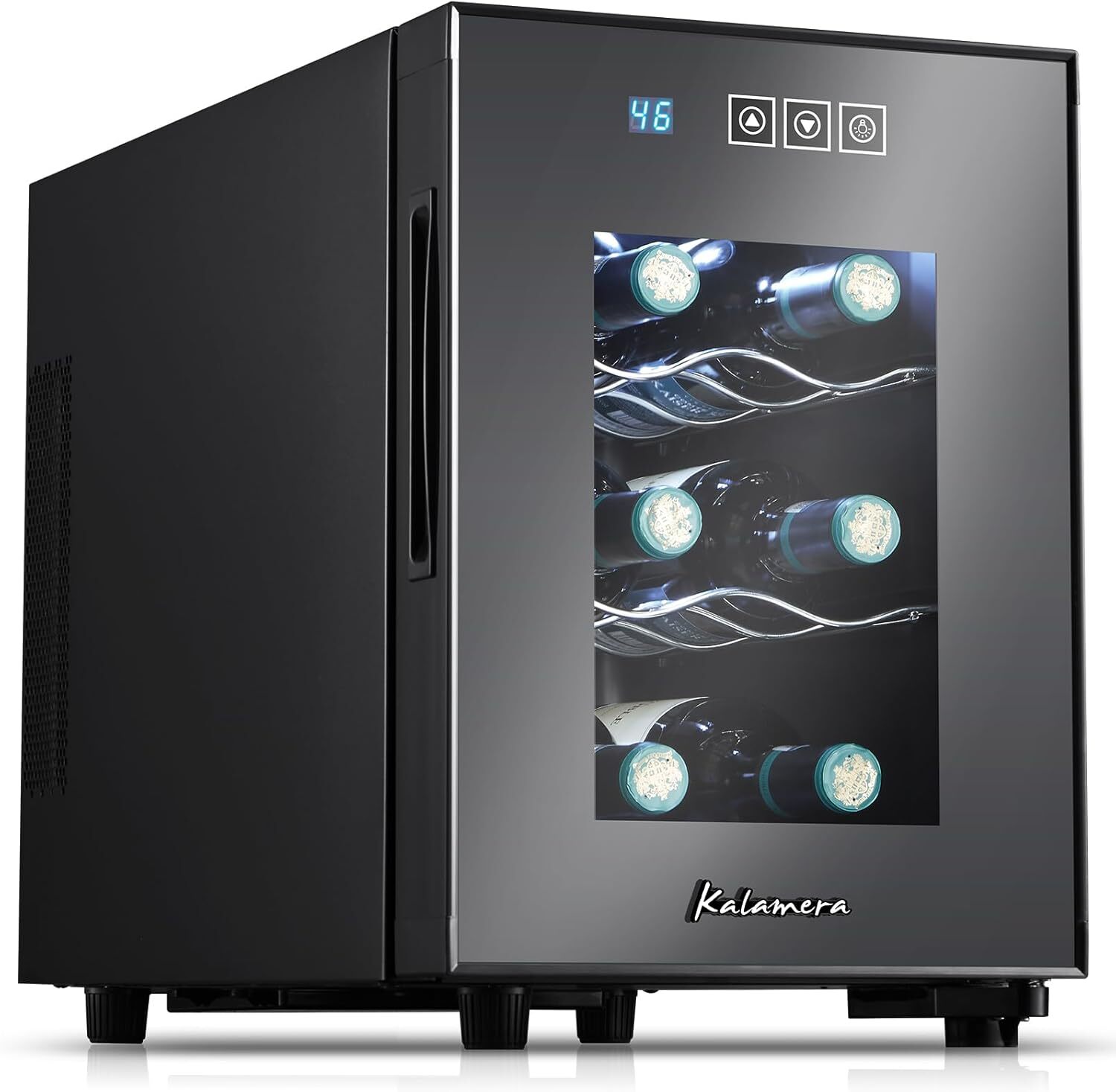 6 bottles of small wine capacity mini refrigerator 46-66°F temperature control