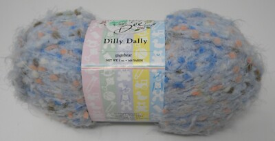 Yarn Bee Dilly Dally GAGEBEAR  Nubs Blue Brown Peach White Yarn
