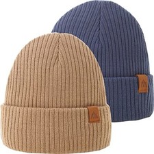 2PCS Baby Beanie Soft Toddler Beanie Warm Knitted 0-24 Months Wumai Blue khaki