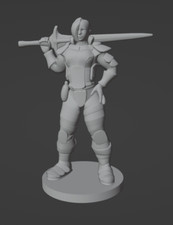 Human Female Heavy Fighter Warrior 28mm Scale DND D D Tabletop Miniature