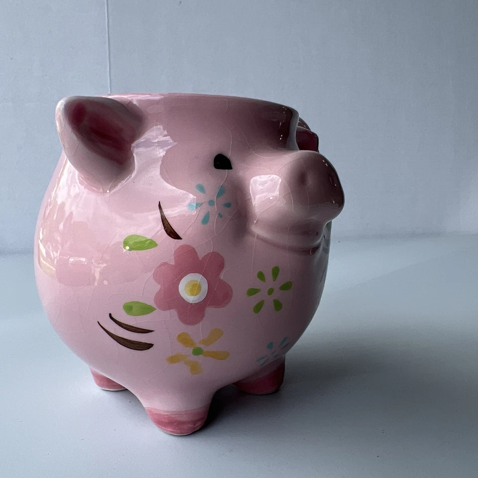 Taza floral rosa Boston Warehouse loza cerdo Foto 3 de 4