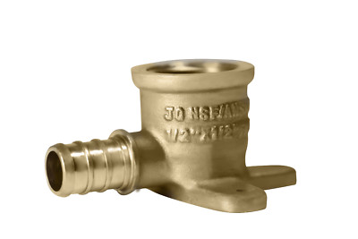 12 Pack XFITTING 1/2'' Pex B x 1/2'' Female NPT Drop Ear Elbow, Lead Free Brass