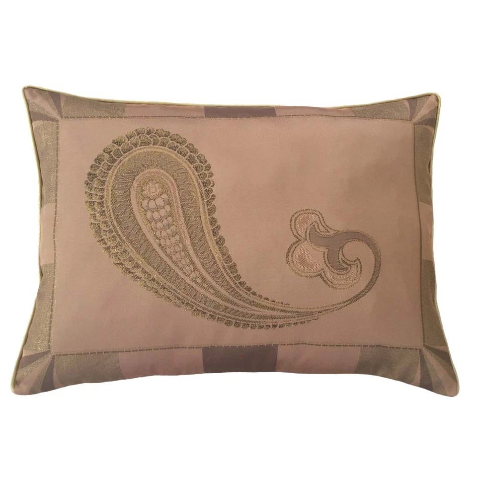 Funda/Funda Almohada Paisley Efecto Satinado Jacquard Beige Tamaño Estándar F.Beige 2 Piezas Foto 3 de 4