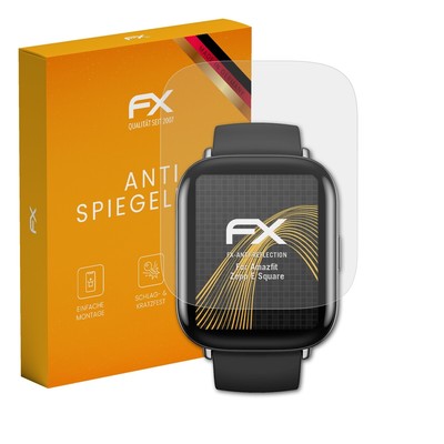 atFoliX 3x Displayfolie für Amazfit Zepp E Square Schutzfolie matt&stoßfest
