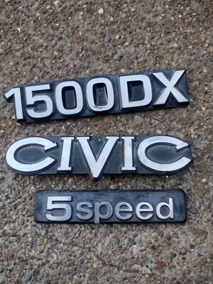 1979-83 HONDA CIVIC 1500DX 5 Speed EMBLEMS hatchback OEM