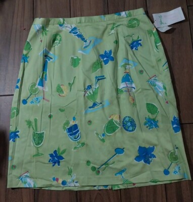 Bamboo Traders Women's Plus Size 18W Knee Length Pencil Hawaiian Skirt in Green 