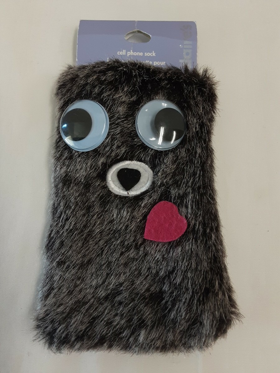 Claire's Furry Cell Phone Sock W/ Big Googly Eyes W X L