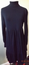 Ladies Apt. 9 Medium M Black Turtleneck Long Sleeve Knee Length Sweater Dress