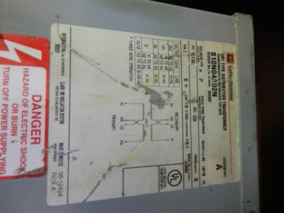 CUTLER & HAMMER BUCK BOOSTER 2KVA TRANSFORMER S10N04A02N 12/24