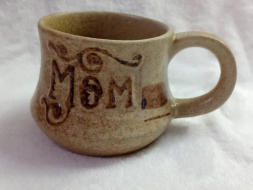 Vintage 70's Pottery Craft USA  Mug Cup Clay Stoneware MOM