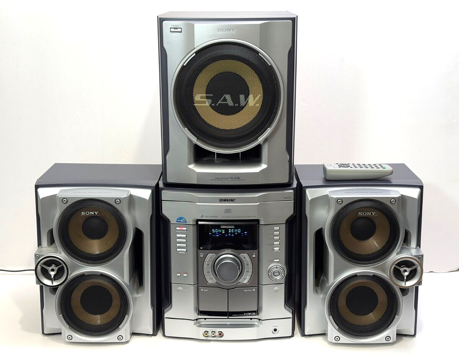 Sony MHC-GX45 Compact Hi-Fi Stereo System AM/FM/Cassette/3-CD W Remote TESTED