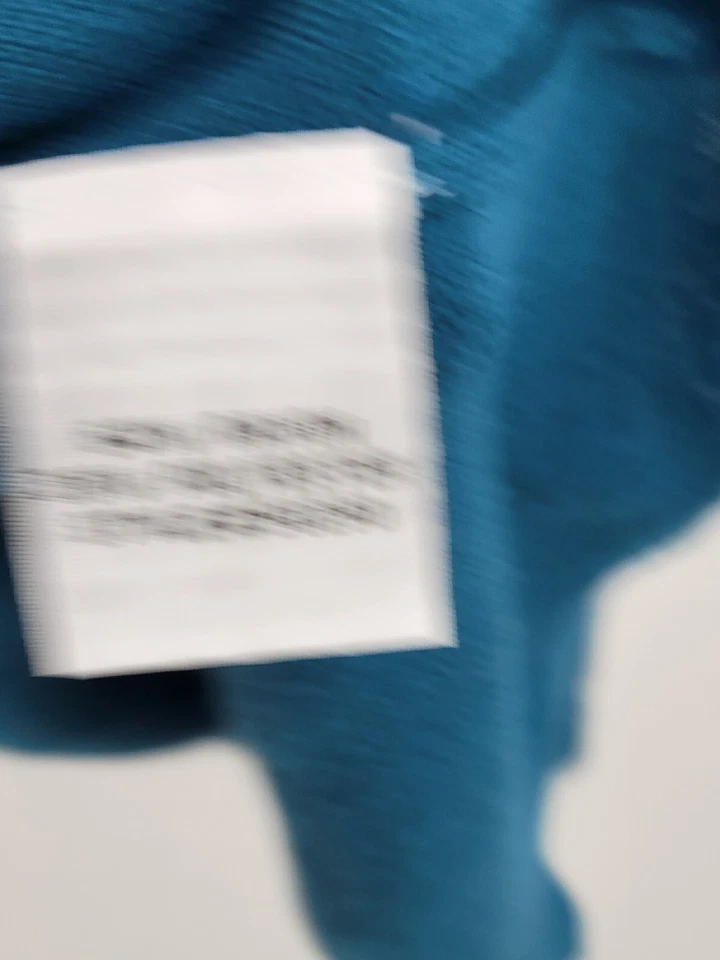 TravelSmith 毛衣女式大号蓝色荷叶边 V 领长袖针织套衫 — 第 4/4 张图片