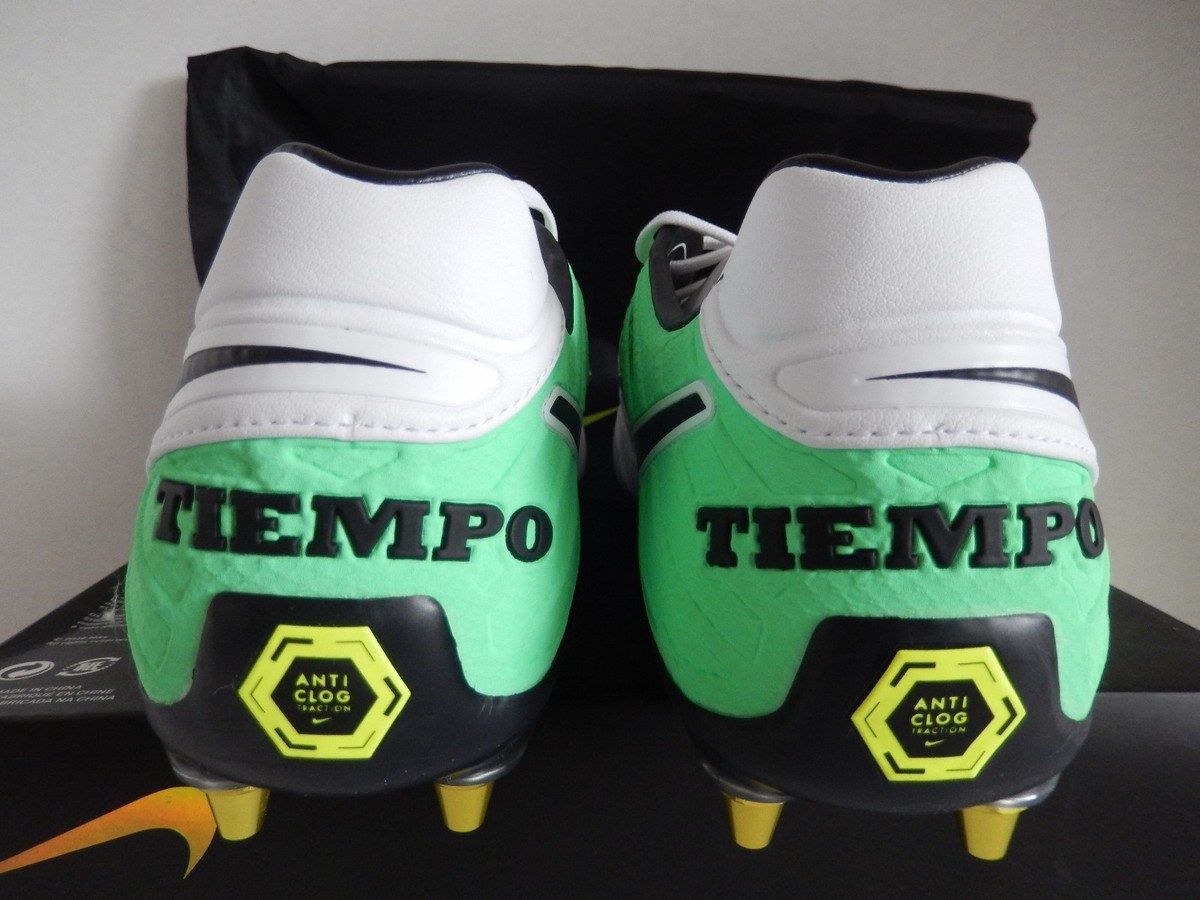 Nike Tiempo Legend VI Sg Pro Ac Anti Clog White-Black-Green Sz 7