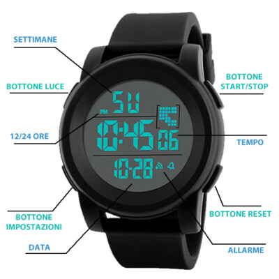 HONHX RESISTANT WATER UHR DIGITALES ZIFFERBLATT QUARZ RUND GLAS du