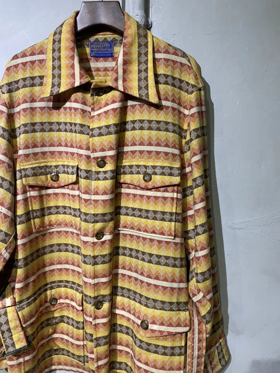 Pendleton 70s wool shirt jacket with belt USA America Vintage Big