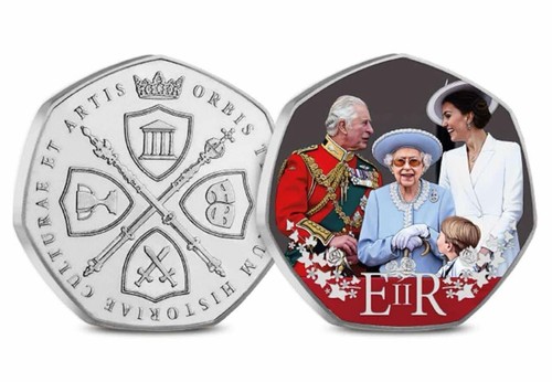 British Royal History - King & Queen Of England x7 50p Shaped Coins Set - Bild 8 von 9