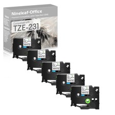 5PK Fits Brother PT-H110 PT-D210 Label Maker Tape TZe-231 Black on White 12mm
