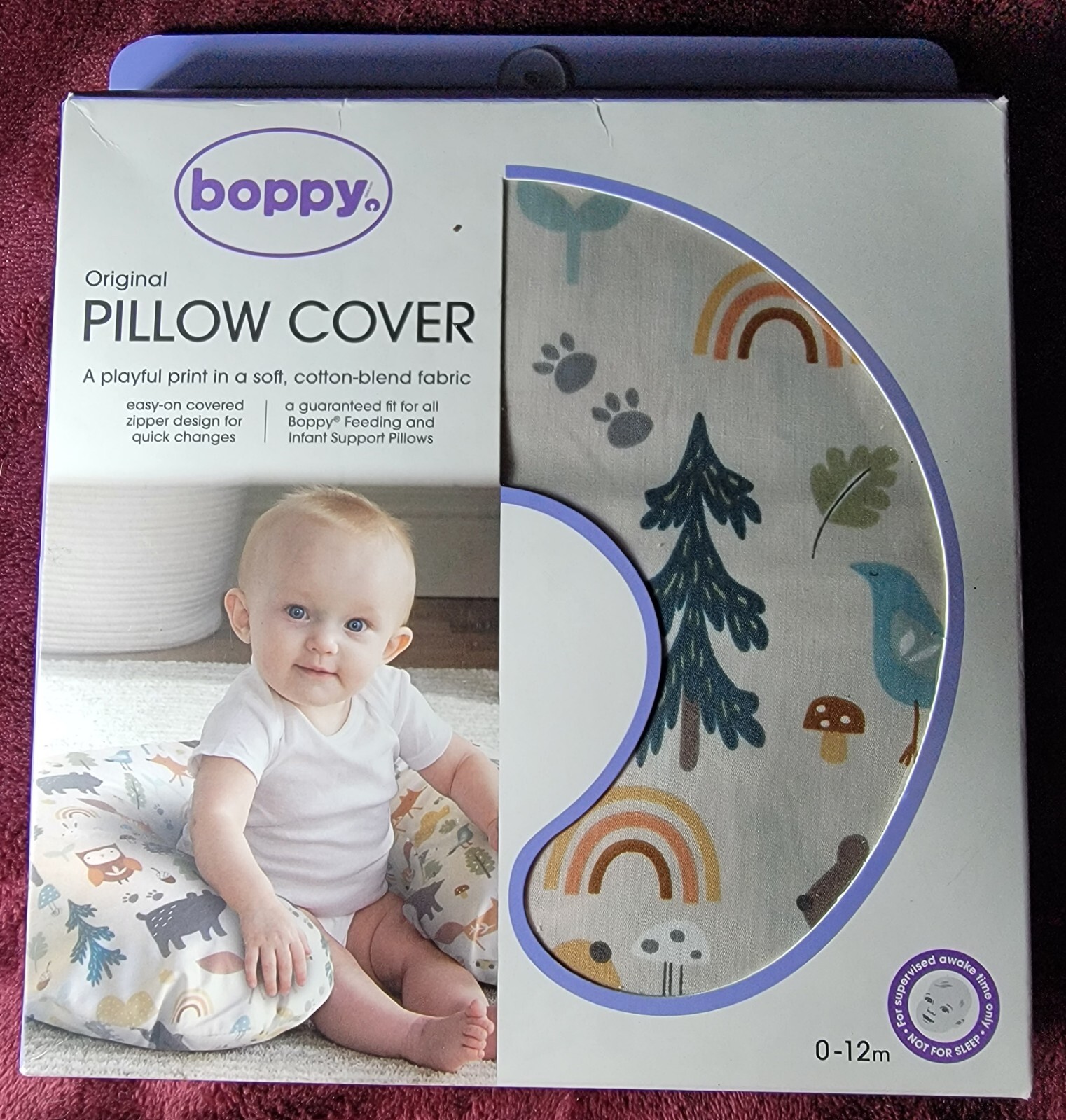 Boppy Original Pillow Cover Spice Woodland CottonBlend Fabric 012