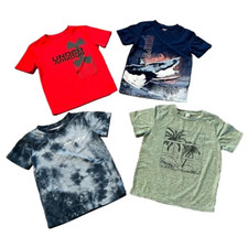 Boy's Lot of 4 Short Sleeve T-Shirts By Under Armour/Carter's/Shein Size 6/7
