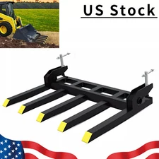 42" Clamp Debris Forks Tractor Skid Steer Loader Bucket Pallet Forks Heavy Steel