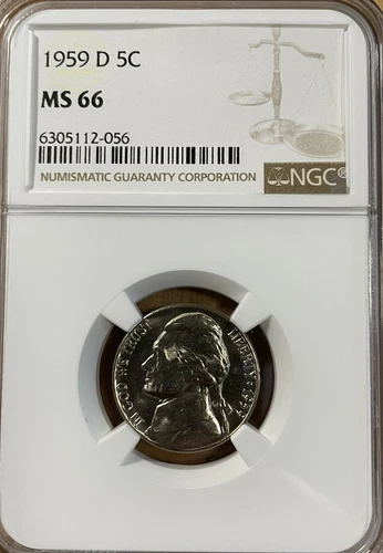 1959D MS66 NGC Jefferson Nickel